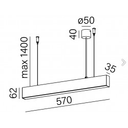 Aqform RAFTER LED 570mm zwieszany