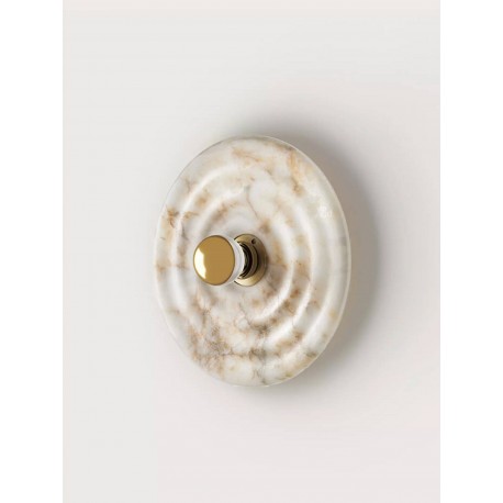 Kinkiet Wave złoto-biały 30cm alabastrowy Aromas