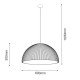Lampa wisząca GANDRA short niska 60x30cm Antigo