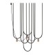 Lampa UDIN 3 - czarny z platynowymi kloszami Antigo