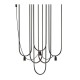 Lampa UDIN 3 - czarny z platynowymi kloszami Antigo