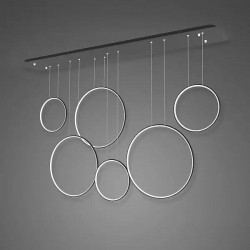 Lampa wisząca Ledowe Okręgi No.8 czarna 180cm Altavola