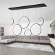 Lampa wisząca Ledowe Okręgi No.8 czarna 180cm Altavola