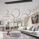 Lampa wisząca Ledowe Okręgi No.8 czarna 180cm Altavola