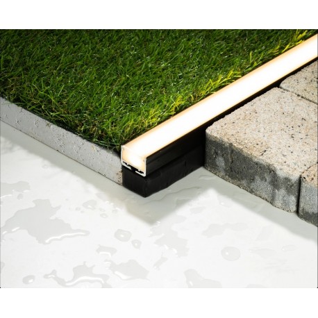 Gotowa oprawa LED ścienna IP68 IK08 – linia światła zoomLED® AQU srebrna