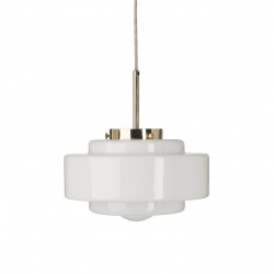 Eklektyczna szklana lampa wisząca Mémoire Embassy Interiors mosiądz