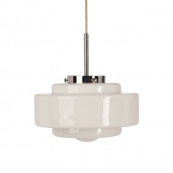 Eklektyczna szklana lampa wisząca Mémoire Embassy Interiors mosiądz