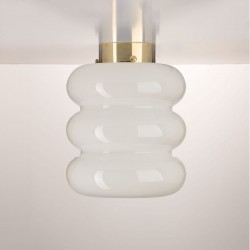 Eklektyczna szklana lampa wisząca Mémoire Embassy Interiors mosiądz