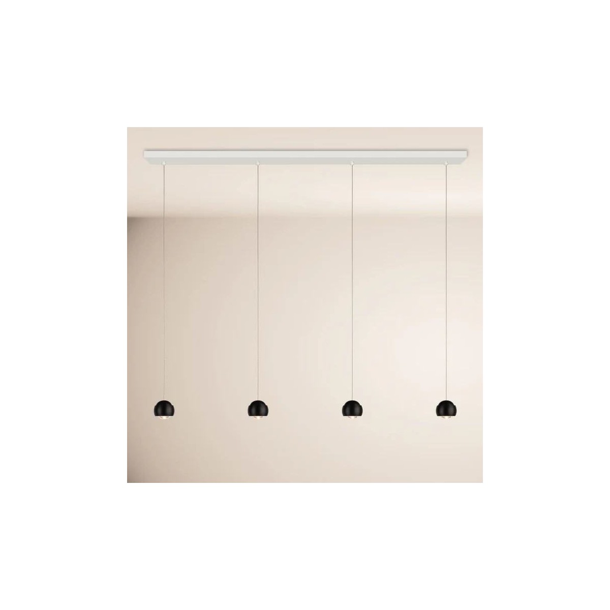 S.LUCE BEAM LED 160 cm – lampa wisząca 4‑płomienna, ściemniana, 3000K