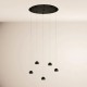 S.LUCE BEAM LED – lampa wisząca 5‑płomienna, ściemniana.