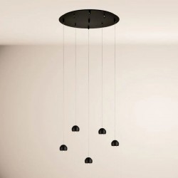 S.LUCE BEAM LED – lampa wisząca 5‑płomienna, ściemniana.
