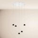 S.LUCE BEAM LED – lampa wisząca 5‑płomienna, ściemniana.