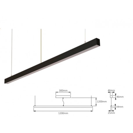 Lampa profil wiszący PRINCE 30W 120cm